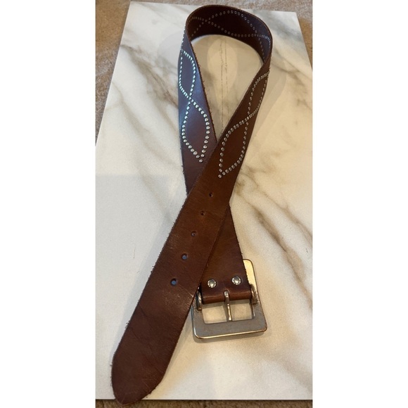 Linea Pelle Leather Studded Belt - Picture 4 of 12